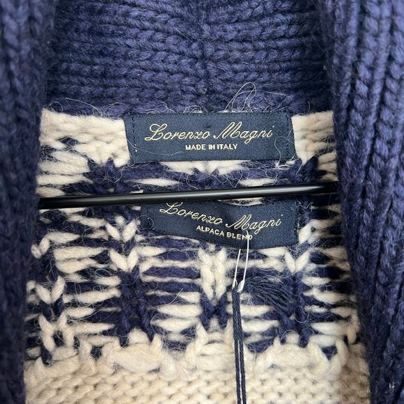 New Alpaca Wool Blend Christmas Cardigan Sweater Winter Fair Isle Knit Oversized - Picture 8 of 11